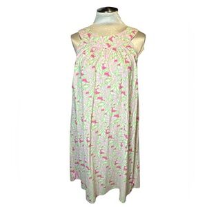 Lilly Pulitzer Pink and Green Floral Midi Dress